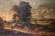 Landscape with Travellers and Huntsmen on a Track with a Lake Beyond